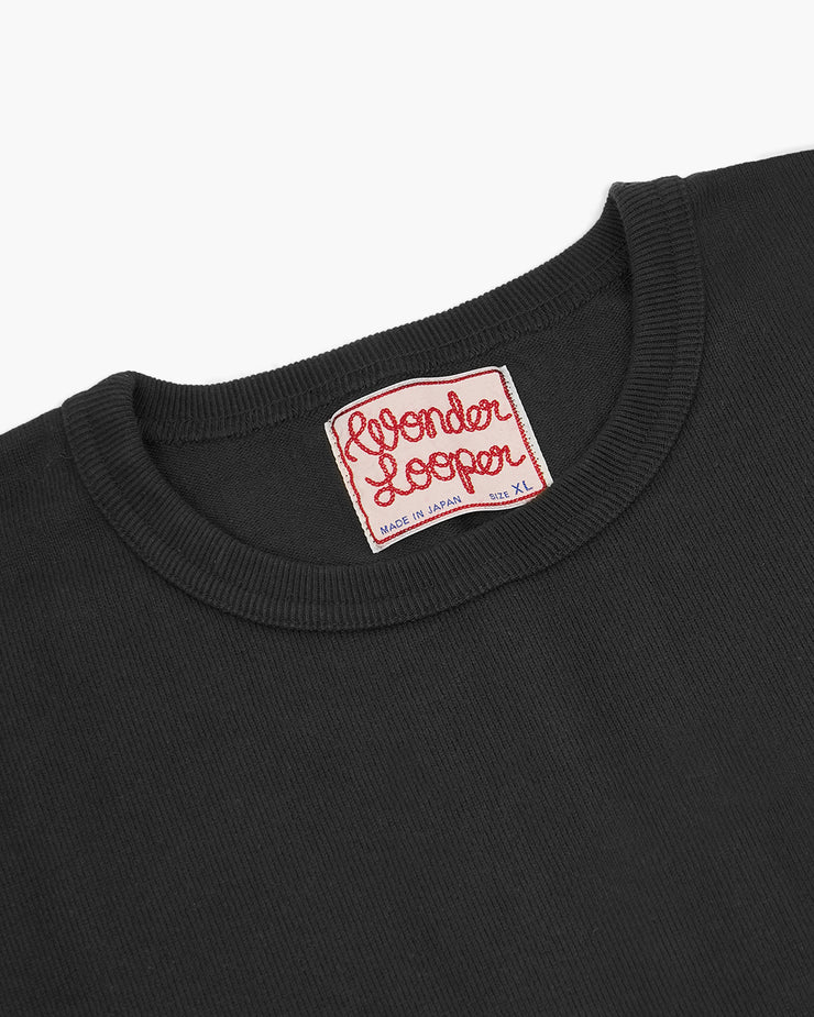 Wonder Looper 409gsm Double Heavyweight T Shirt - Black