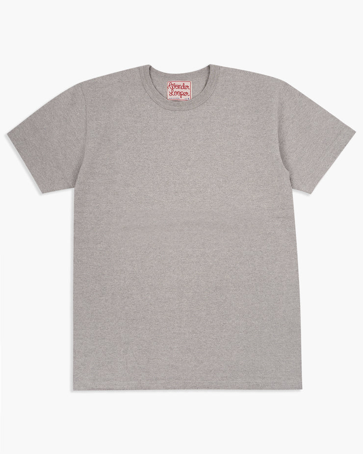 Wonder Looper 409gsm Double Heavyweight T Shirt - Heather Grey | Wonder Looper T Shirts | JEANSTORE