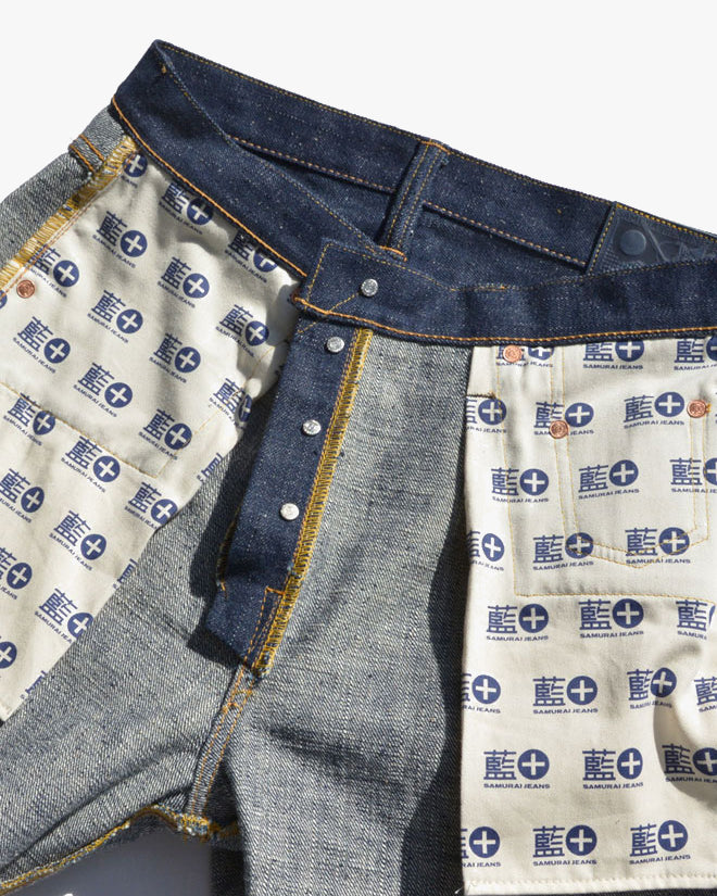 Samurai Jeans S211AX Relaxed Tapered 18oz AI Plus Benkei Selvedge Jeans - Indigo Onewash