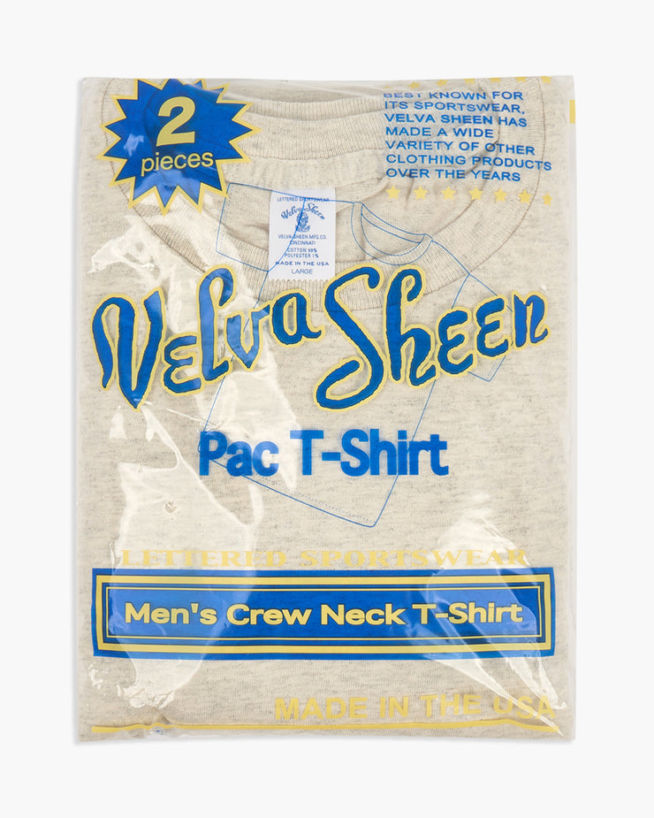 Velva Sheen 2-Pack S/S Crew Neck Tees - Oatmeal