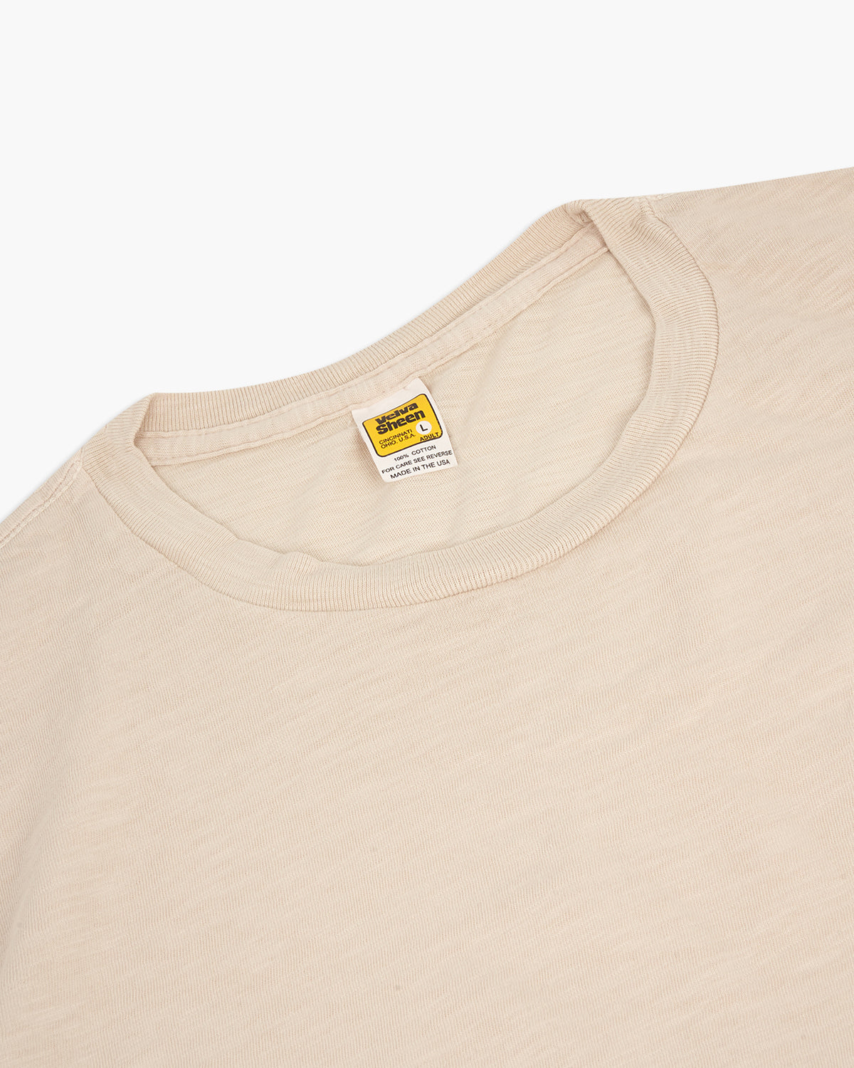 Velva Sheen Rolled S/S Regular Tee - Oatmilk | Velva Sheen T Shirts | JEANSTORE