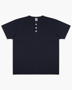 Velva Sheen 14/1 Pigment S/S Henley Tee - V.Navy