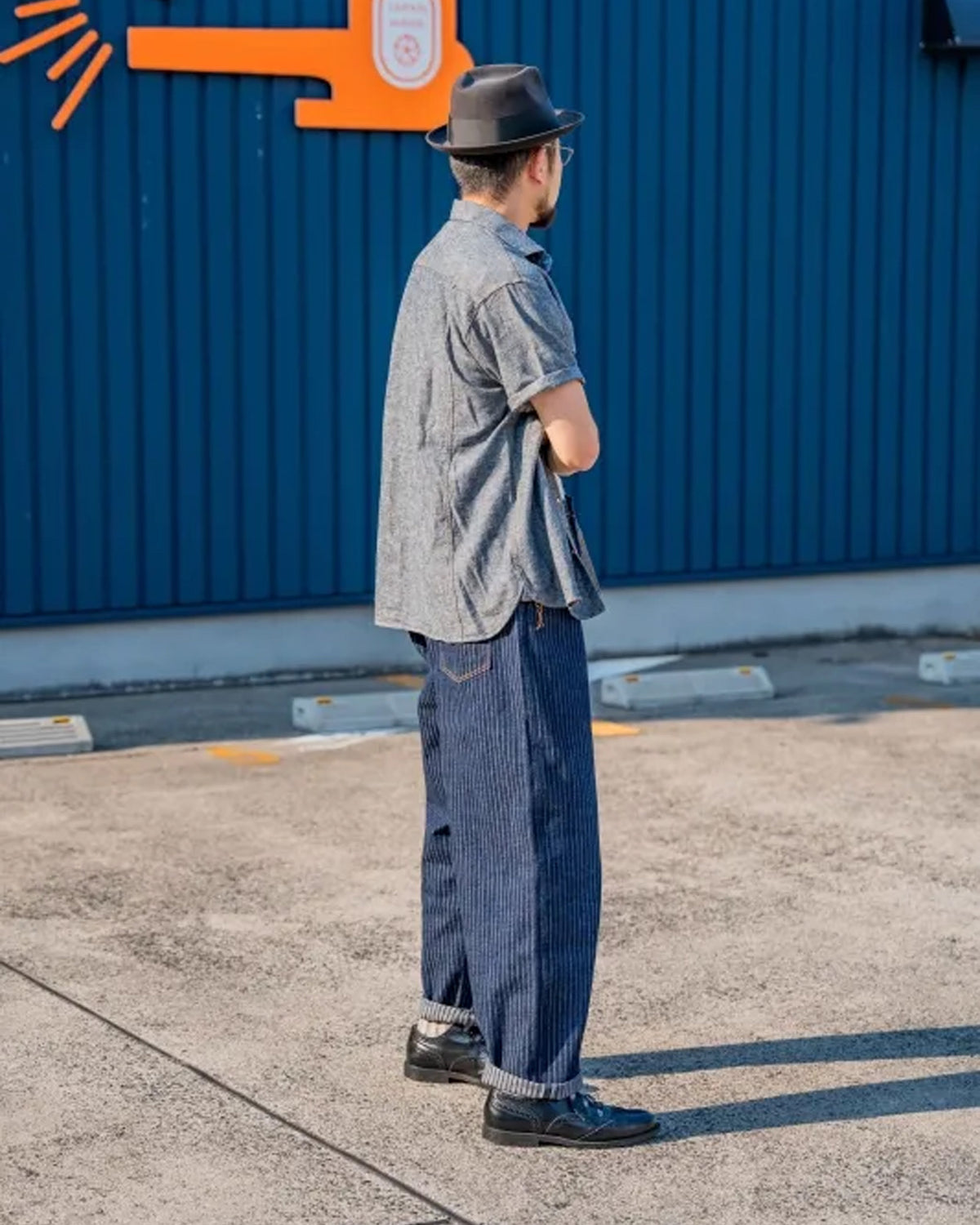 Graph Zero Easy 5-Pocket Selvedge Pants - Herringbone Stripe
