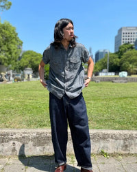 Graph Zero Easy 5-Pocket Selvedge Pants - Herringbone Stripe