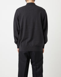 Yonetomi Light Wave Cotton Knit Polo Shirt - Black | Yonetomi Polo Shirts | JEANSTORE