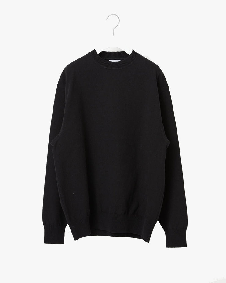トップス Yonetomi WAVE COTTON KNIT PULLOVER BLACK Yonetomi Wave Cotton Knit Pullover - Black