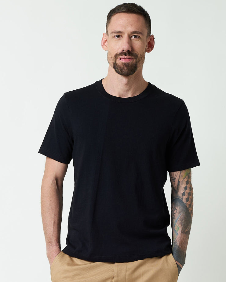 Merz B Schwanen Good Originals 4.6oz 1940s Loopwheeled Tee - Deep Black