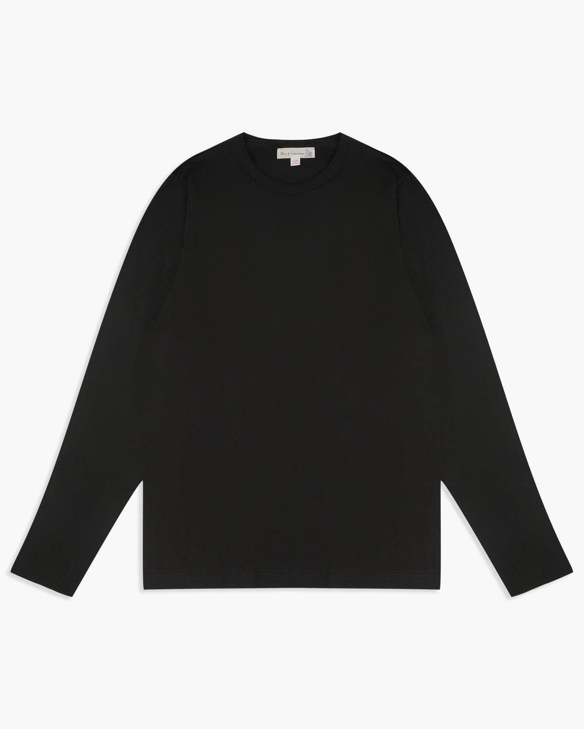 Merz b. Schwanen Good Originals 4.6oz 1950s L/S Loopwheeled Tee - Deep Black | Merz b. Schwanen T Shirts | JEANSTORE