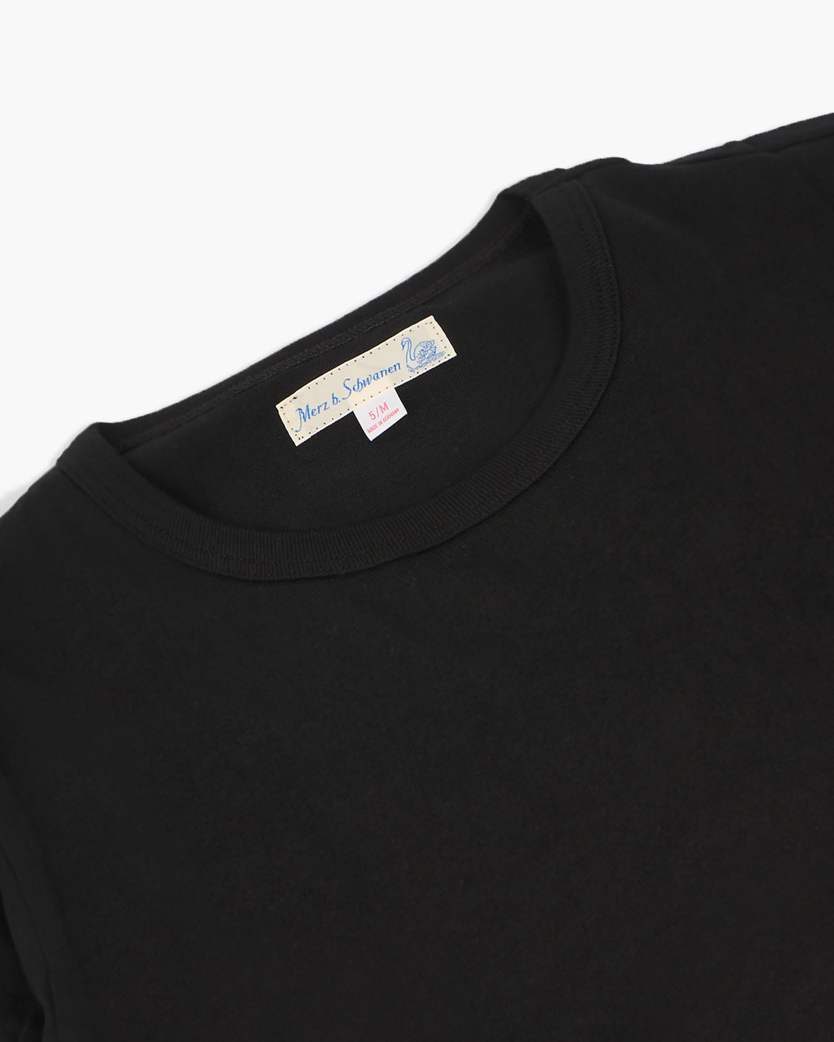 Merz b. Schwanen Good Originals 4.6oz 1950s L/S Loopwheeled Tee - Deep Black | Merz b. Schwanen T Shirts | JEANSTORE