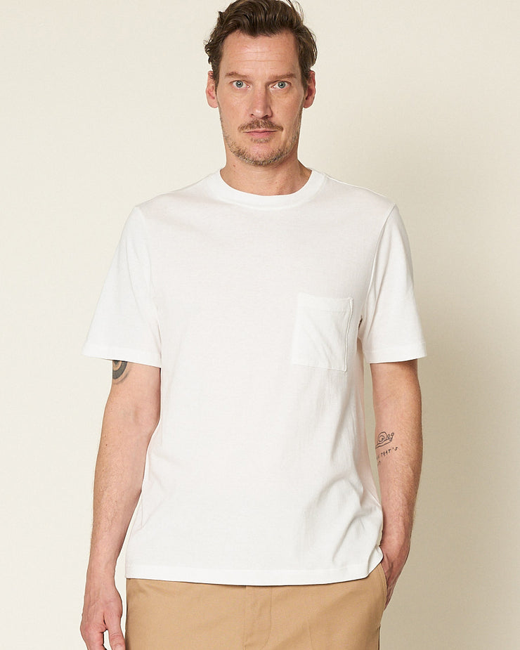 Merz B Schwanen Good Originals 1940sP 5.5oz Loopwheeled Pocket Tee - White