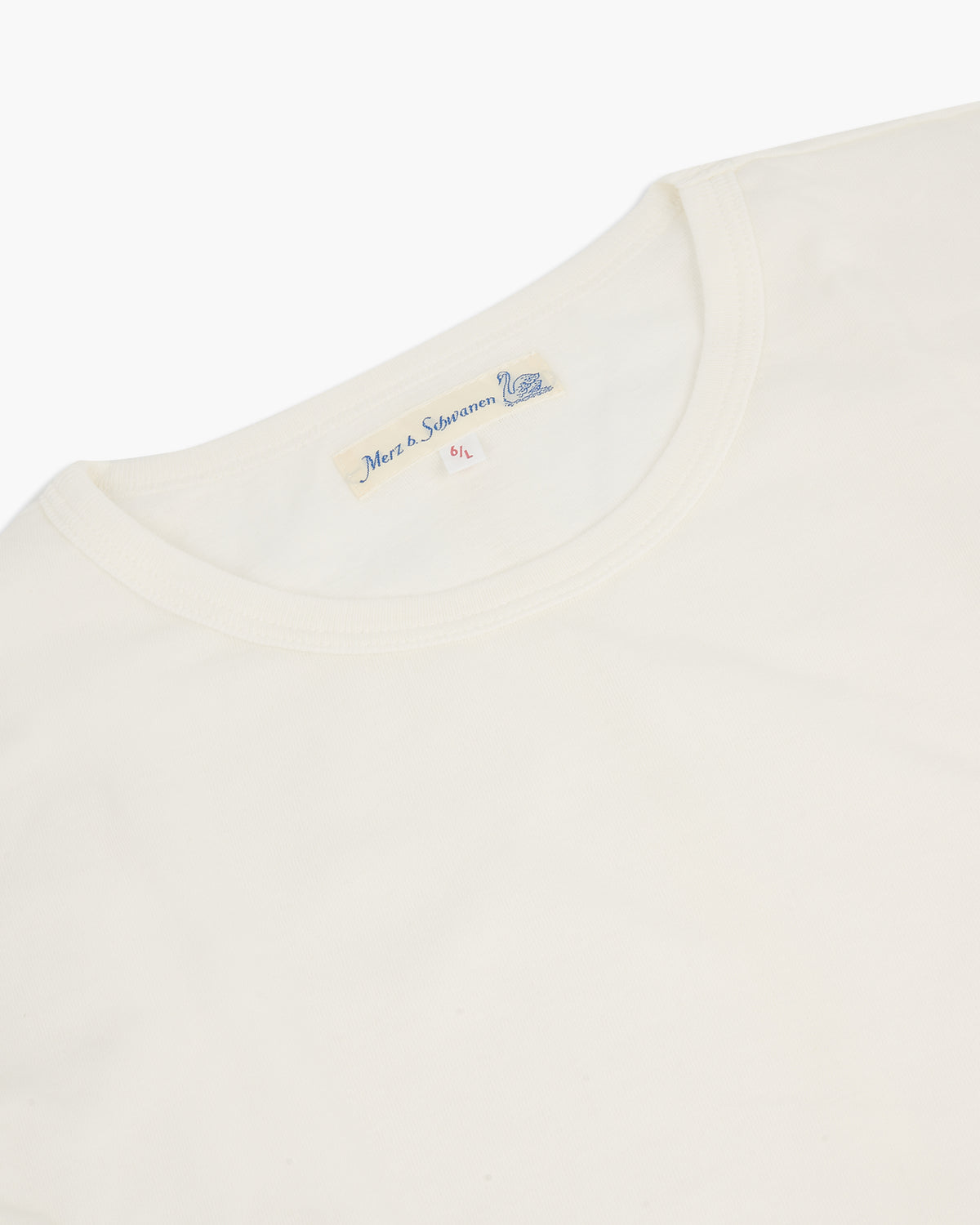 Merz b. Schwanen Good Originals 4.6oz 1950s L/S Loopwheeled Tee - White | Merz b. Schwanen T Shirts | JEANSTORE