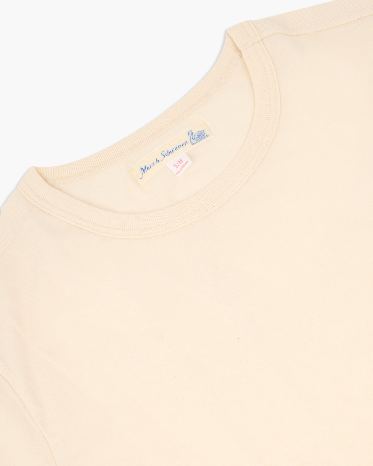 Merz b. Schwanen 4.6oz 1950s Loopwheeled Tee - Nature | Merz b. Schwanen T Shirts | JEANSTORE