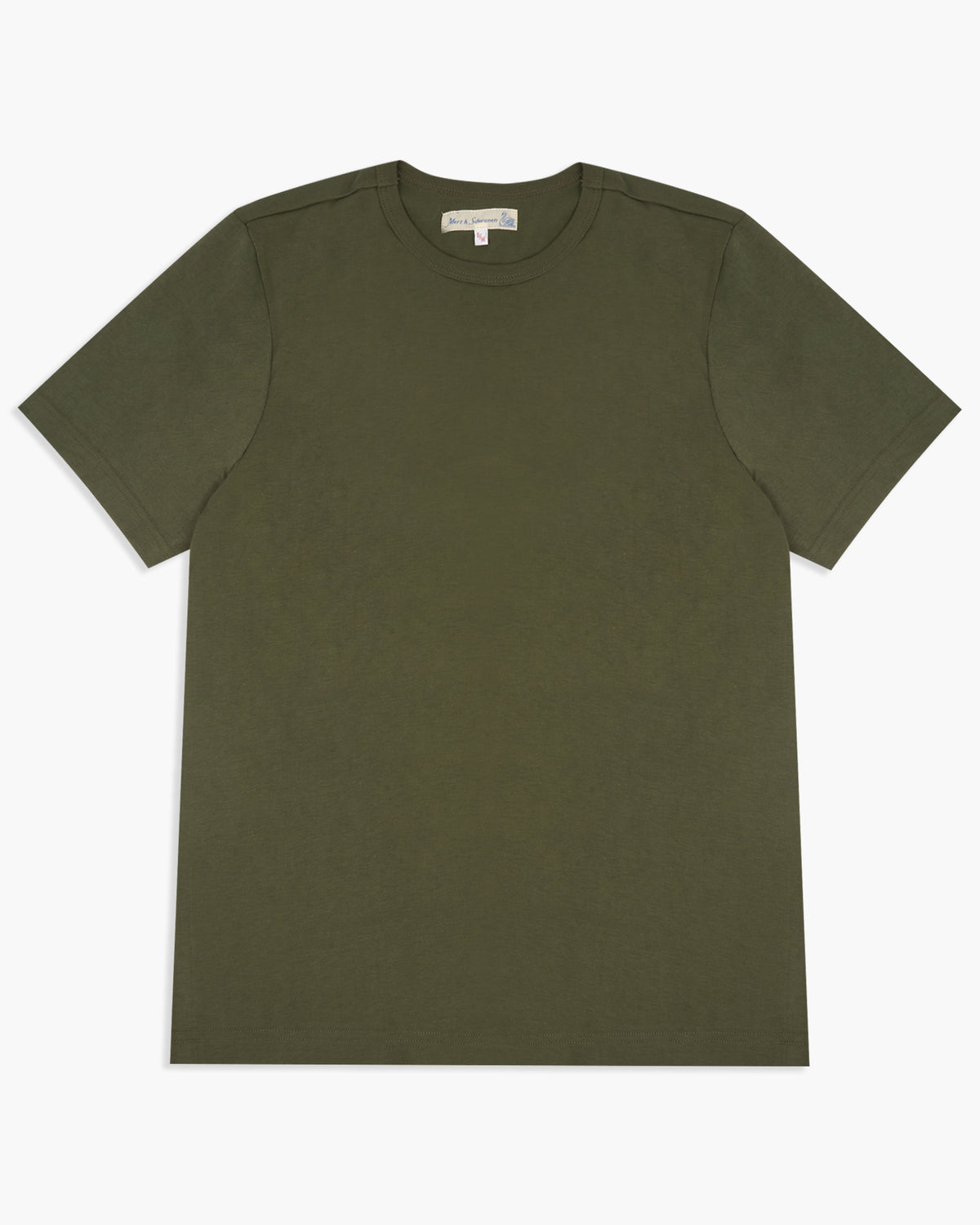 Merz b. Schwanen Good Originals 4.6oz 1950s Loopwheeled Tee - Army | Merz b. Schwanen T Shirts | JEANSTORE