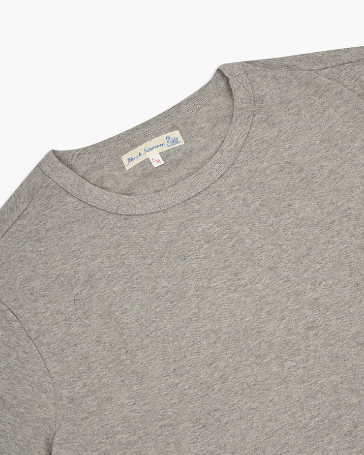 Merz B Schwanen Good Originals 5.5oz 1950s Loopwheeled Tee - Grey Mela ...