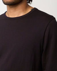 Merz b. Schwanen Good Originals 4.6oz 1950s L/S Loopwheeled Tee - Deep Black | Merz b. Schwanen T Shirts | JEANSTORE