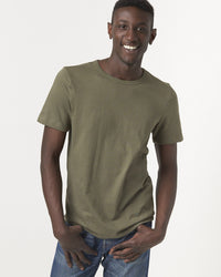 Merz b. Schwanen Good Originals 4.6oz 1950s Loopwheeled Tee - Army | Merz b. Schwanen T Shirts | JEANSTORE