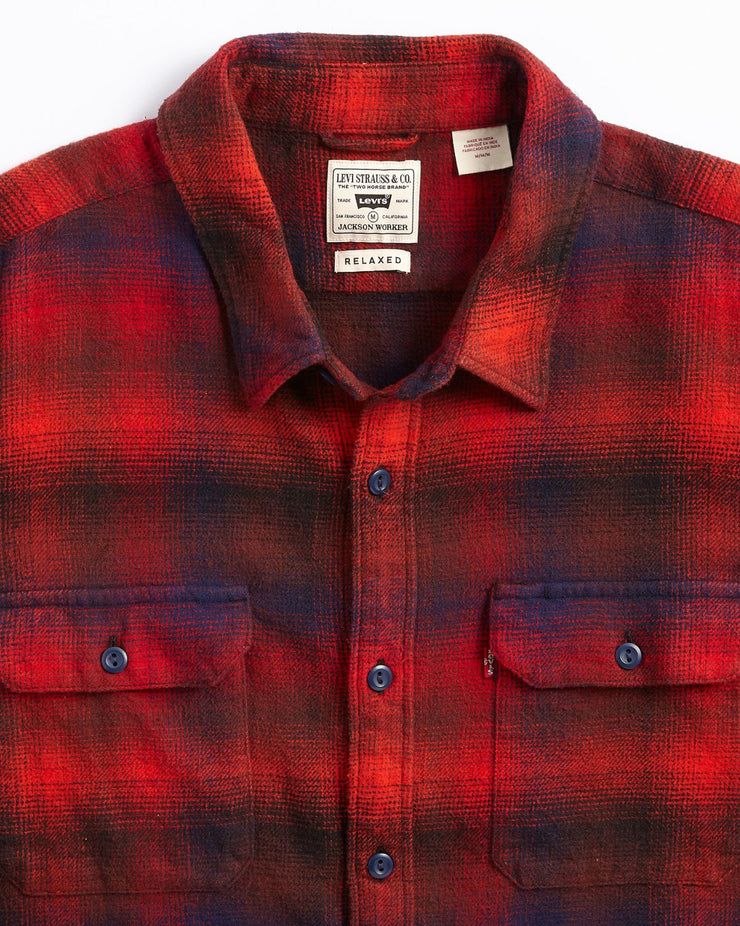 Levi's® Jackson Worker Shirt - Jonty Plaid Valiant Poppy