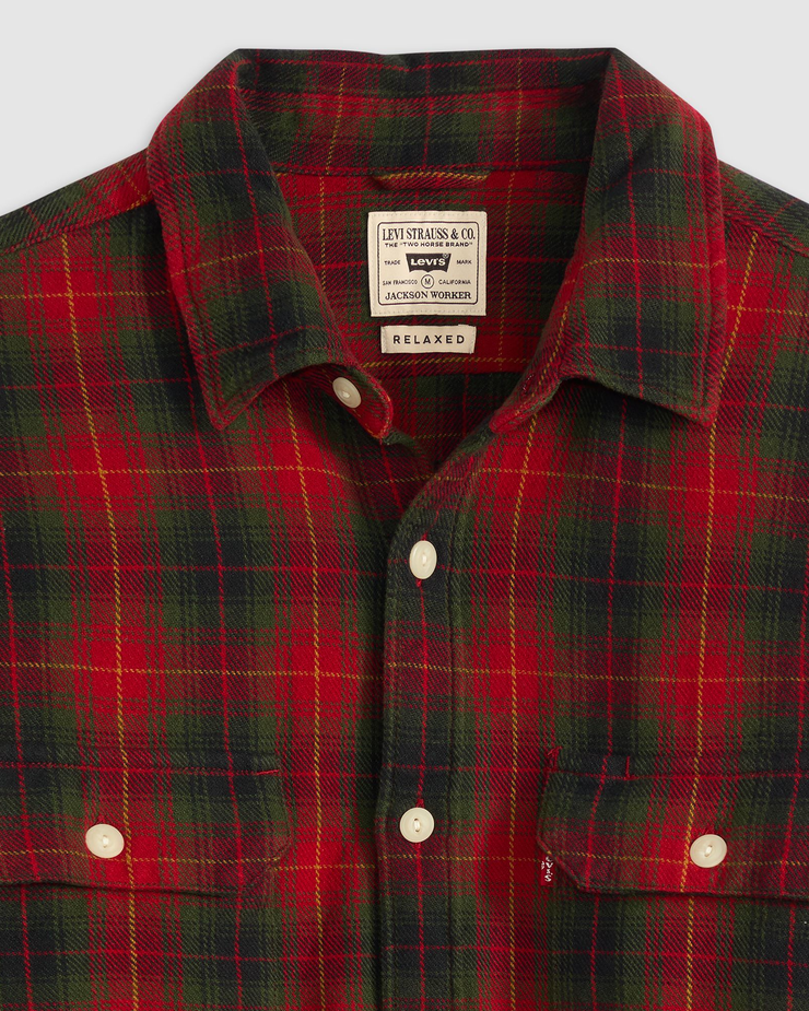 Levi's® Jackson Worker Shirt - Calvin Plaid Rythmic Red