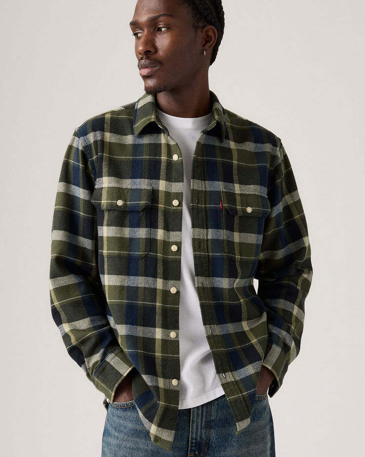 Levi's® Jackson Worker Shirt Medina Plaid Deep Depths