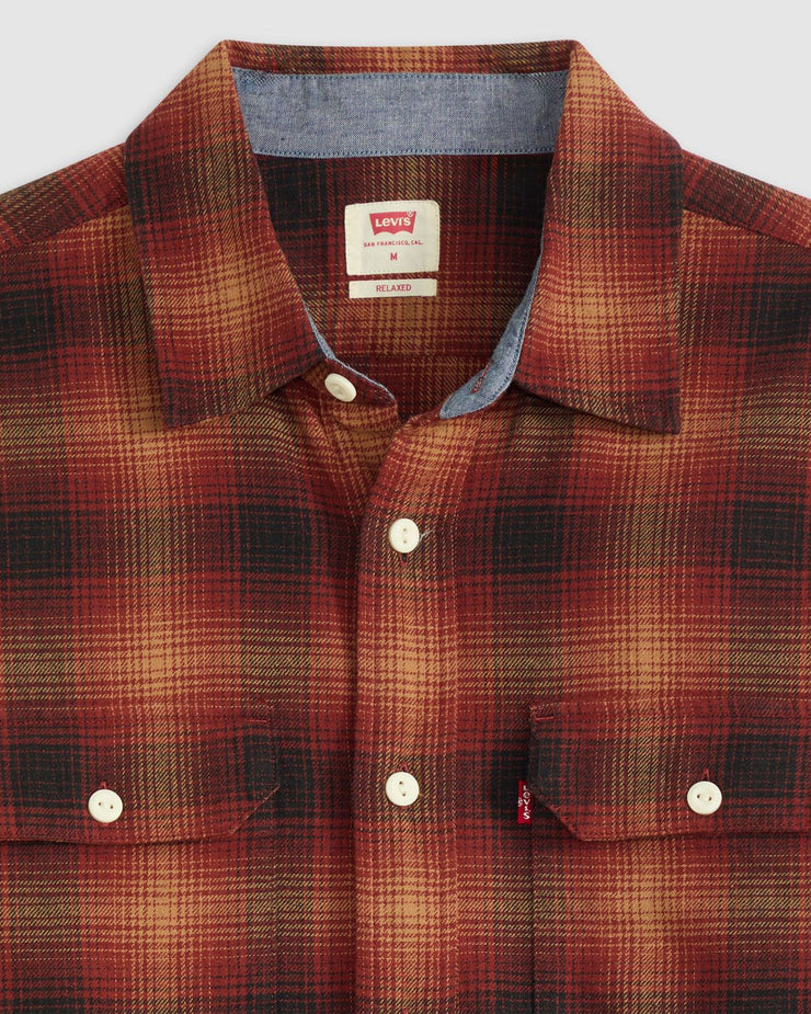 Levi's® Classic Worker Shirt - Scottie Plaid Tobacco Brown Flannel