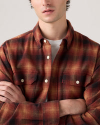 Levi's® Classic Worker Shirt - Scottie Plaid Tobacco Brown Flannel