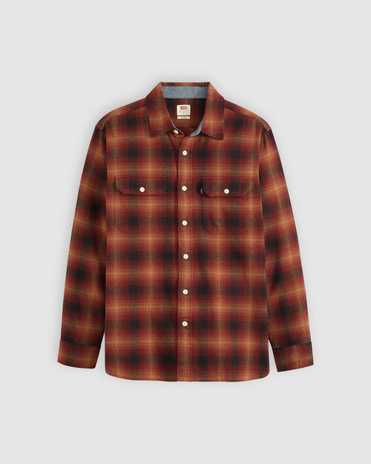 Levi's® Classic Worker Shirt - Scottie Plaid Tobacco Brown Flannel