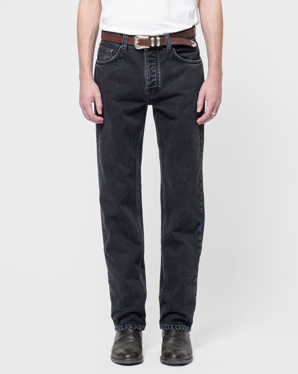 Nudie Rad Rufus Regular Straight Mens Jeans - Black Vintage | Nudie Jeans Jeans | JEANSTORE