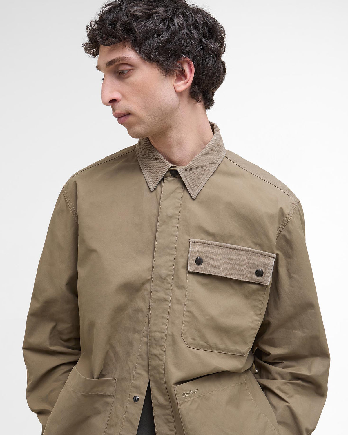 Barbour Heritage Silverbay Oversized Twill Overshirt - British Khaki | Barbour Shirts | JEANSTORE