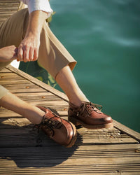 Loake Lifestyle 523 Deck Shoe - Brown Waxy Leather