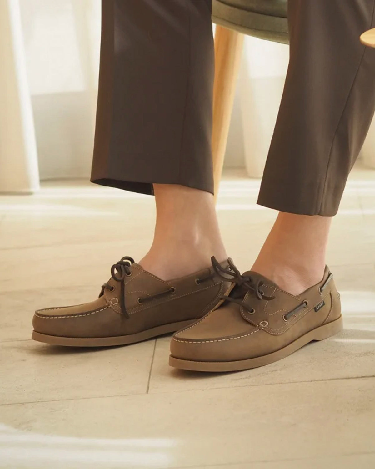 Loake Lifestyle Padstow 2 Eye Boat Shoe - Brown Oiled Nubuck