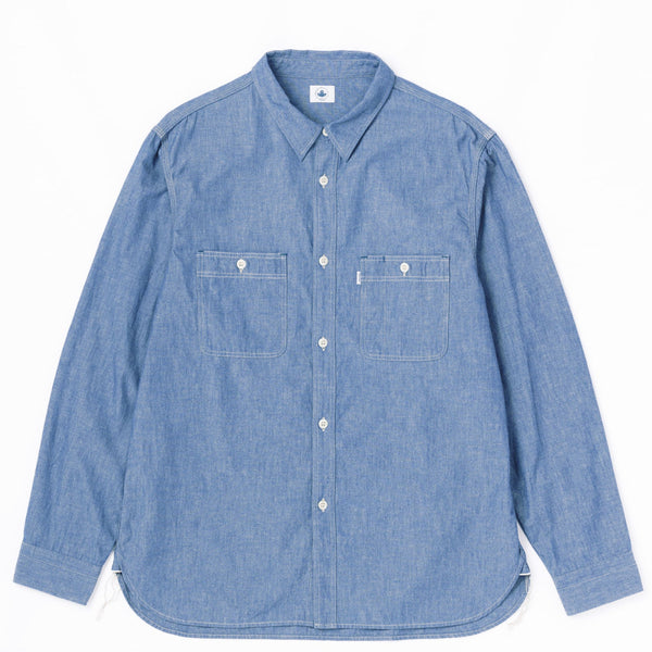 Omoto Denim 5017 High Density 5.5oz Chambray Work Shirt - Onewash | Omoto Denim Shirts | JEANSTORE