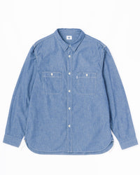 Omoto Denim 5017 High Density 5.5oz Chambray Work Shirt - Onewash | Omoto Denim Shirts | JEANSTORE