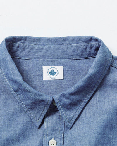 Omoto Denim 5017 High Density 5.5oz Chambray Work Shirt - Onewash | Omoto Denim Shirts | JEANSTORE