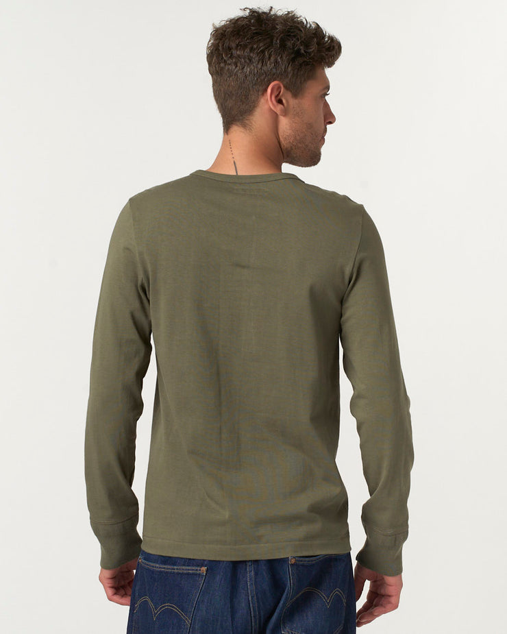 Merz B Schwanen Good Originals 206 8.6oz Loopwheeled Henley - Army Green | Merz B Schwanen T Shirts | JEANSTORE