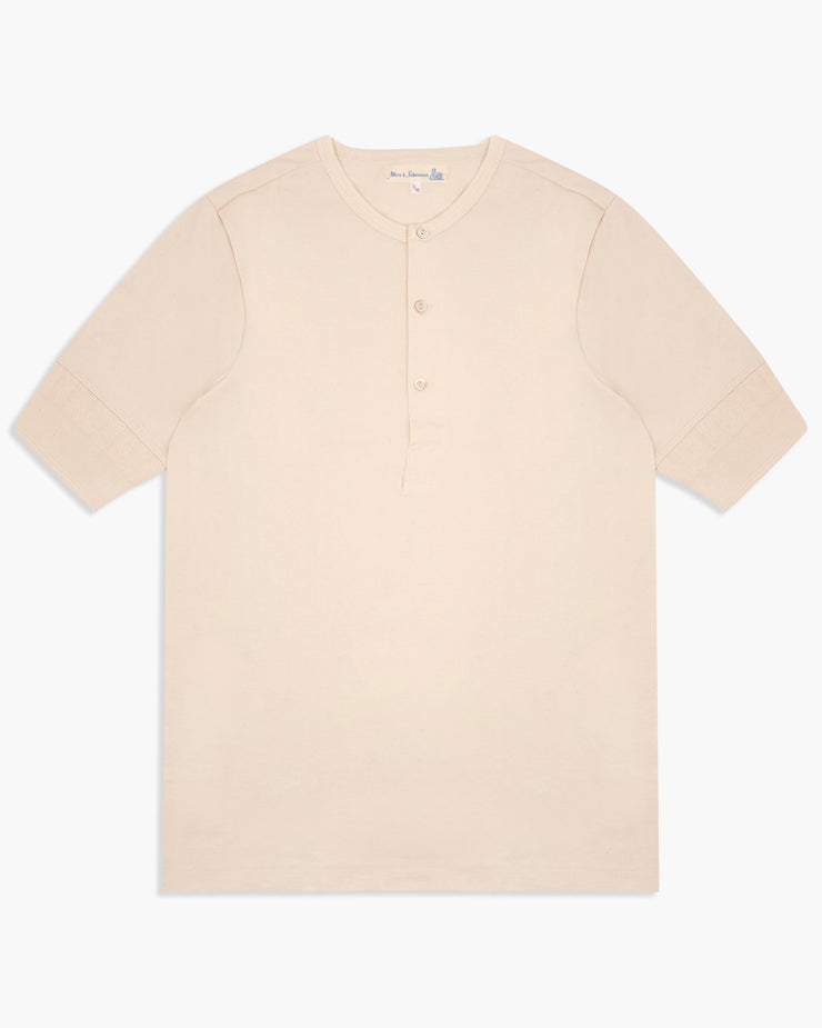 Merz B Schwanen Good Originals 207 8.6oz Loopwheeled S/S Henley - Natu ...