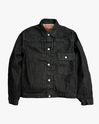 Fullcount 2107BK 13.7oz Selvedge Type I Denim Jacket - Black Onewash