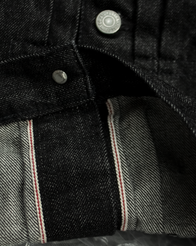 Fullcount 2107BK 13.7oz Selvedge Type I Denim Jacket - Black Onewash