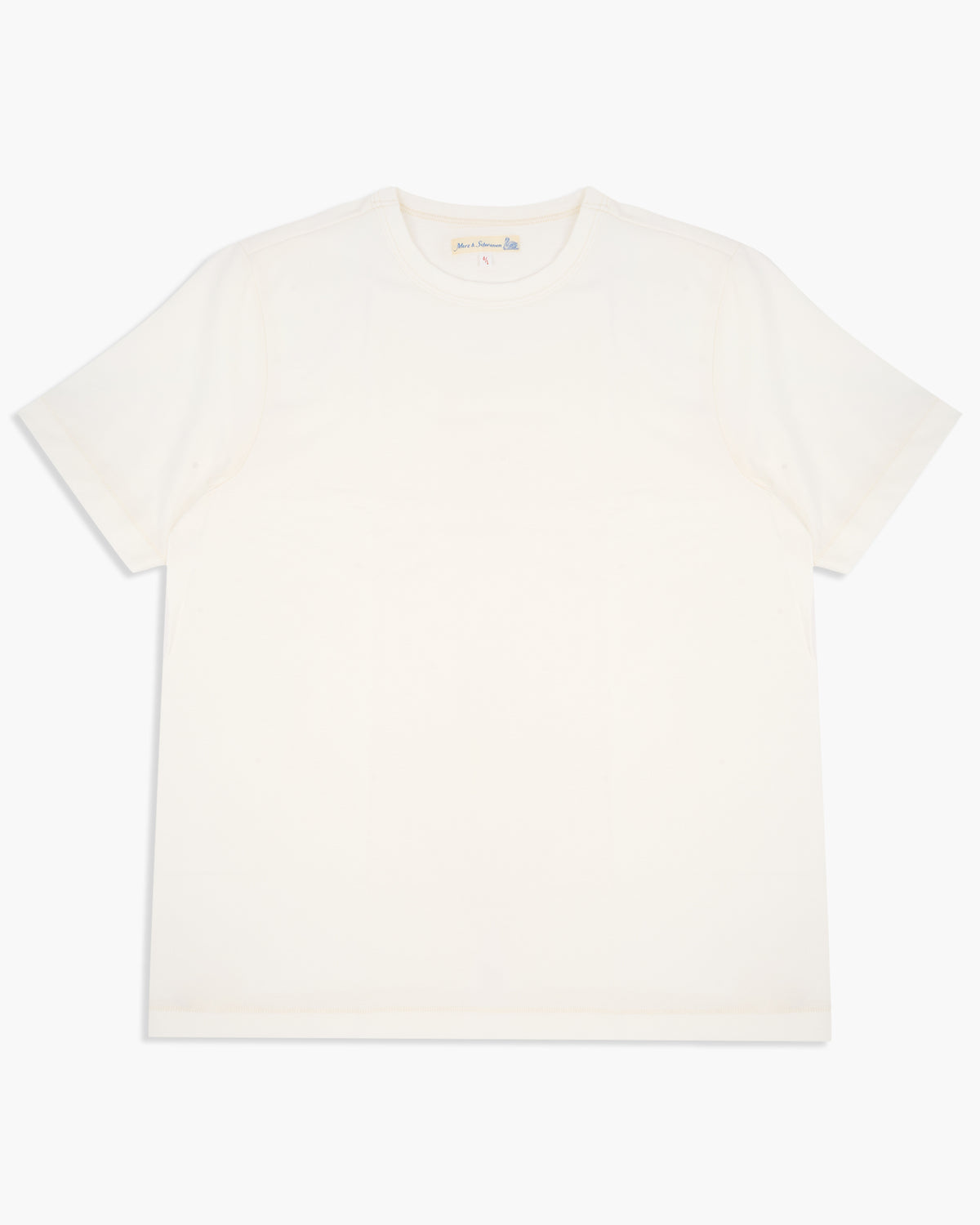 Merz b. Schwanen Good Originals 214 7.2oz Relaxed Fit Loopwheeled Tee - White | Merz b. Schwanen T Shirts | JEANSTORE