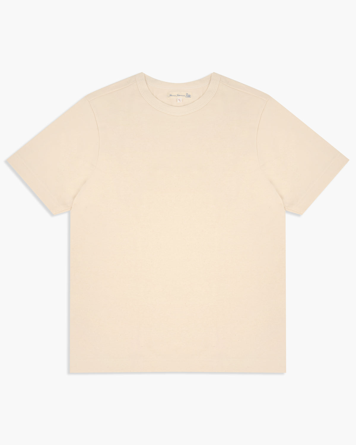 Merz b. Schwanen 214 7.2oz Relaxed Fit Loopwheeled Tee - Nature | Merz b. Schwanen T Shirts | Jeanstore
