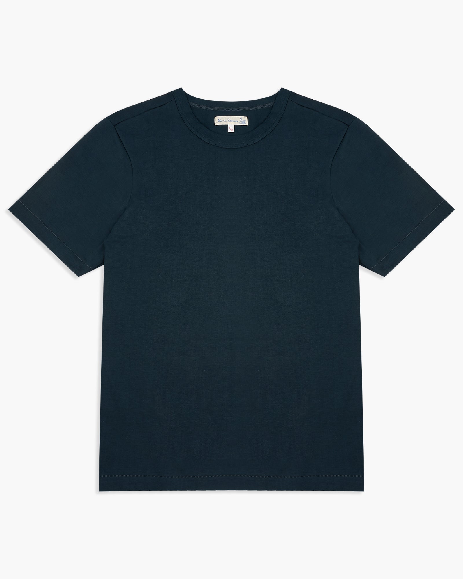 Merz B Schwanen Good Originals 214 8.6oz Relaxed Fit Loopwheeled Tee -  Mineral Blue