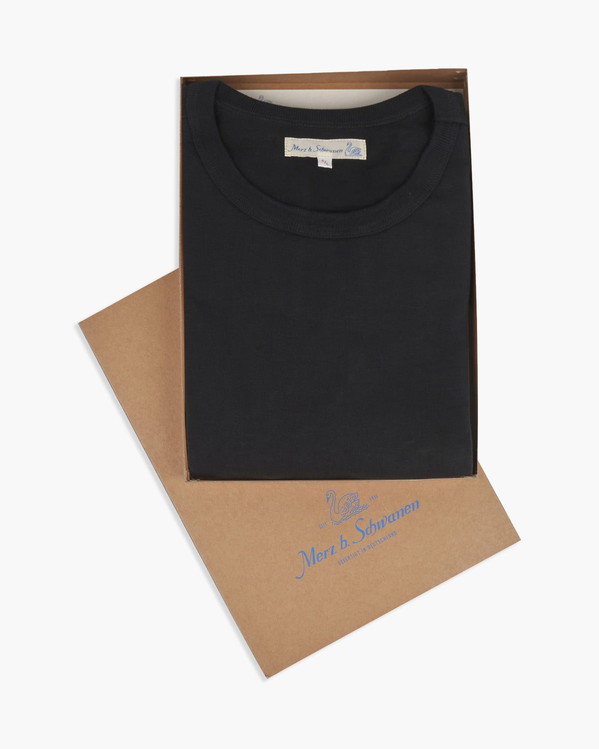 Merz b. Schwanen 214 7.2oz Relaxed Fit Loopwheeled Tee - Charcoal | Merz b. Schwanen T Shirts | JEANSTORE