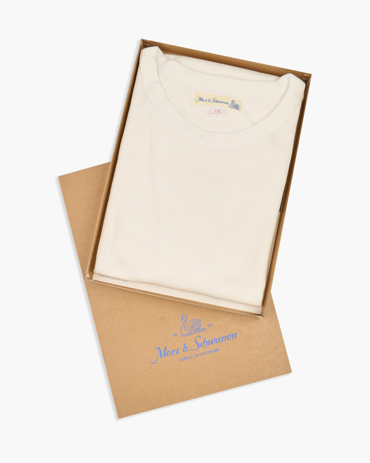 Merz b. Schwanen 214PK Relaxed Fit 7.2oz Loopwheeled Pique Tee - White | Merz b. Schwanen T Shirts | JEANSTORE