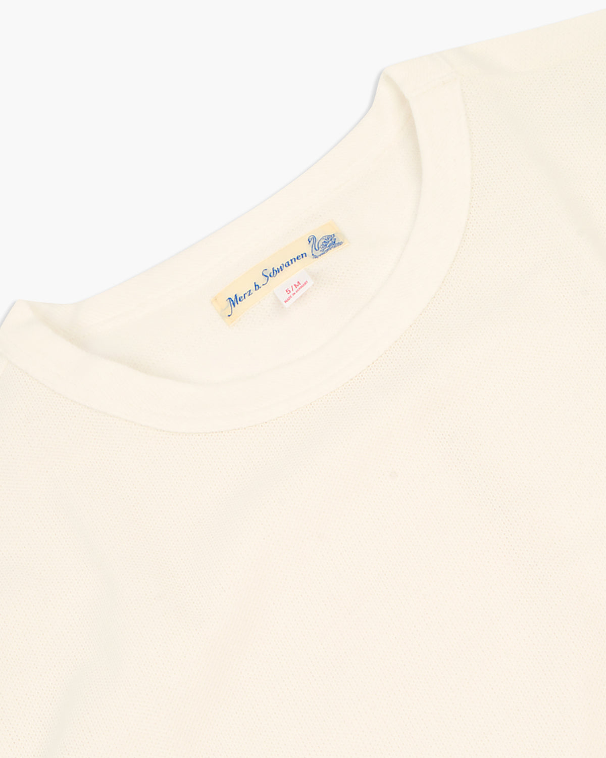 Merz b. Schwanen 214PK Relaxed Fit 7.2oz Loopwheeled Pique Tee - White | Merz b. Schwanen T Shirts | JEANSTORE
