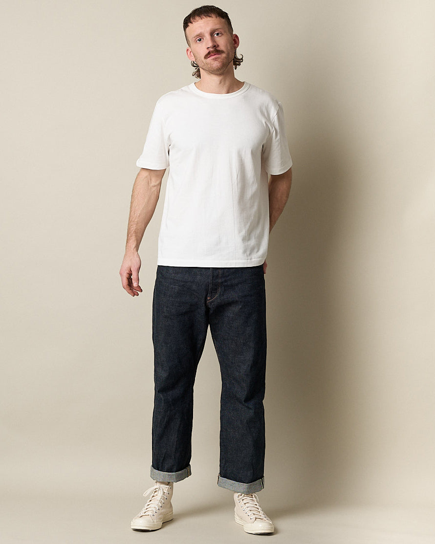 Merz b. Schwanen Good Originals 214 7.2oz Relaxed Fit Loopwheeled Tee - White | Merz b. Schwanen T Shirts | JEANSTORE