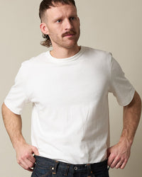 Merz b. Schwanen Good Originals 214 7.2oz Relaxed Fit Loopwheeled Tee - White | Merz b. Schwanen T Shirts | JEANSTORE