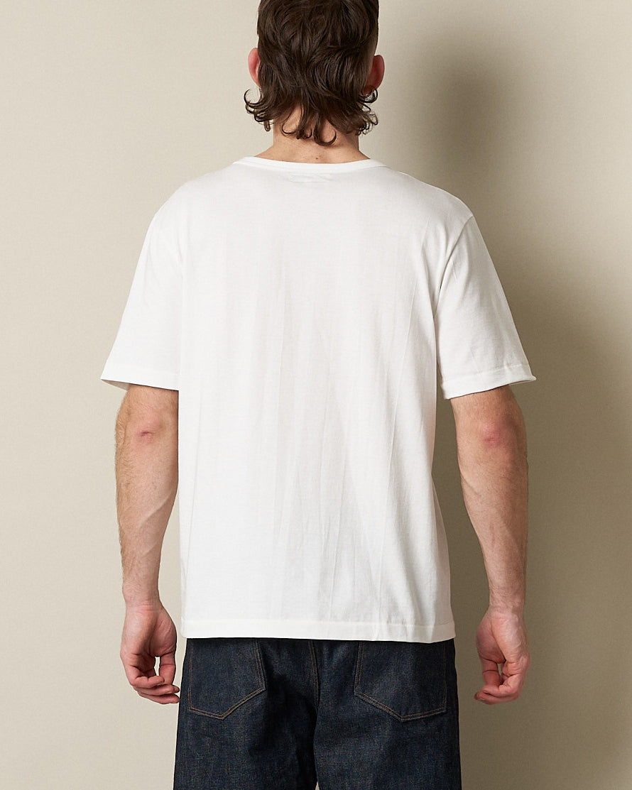 Merz b. Schwanen Good Originals 214 7.2oz Relaxed Fit Loopwheeled Tee - White | Merz b. Schwanen T Shirts | JEANSTORE