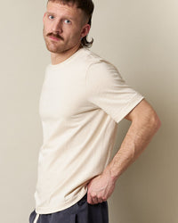 Merz b. Schwanen 214 7.2oz Relaxed Fit Loopwheeled Tee - Nature | Merz b. Schwanen T Shirts | Jeanstore