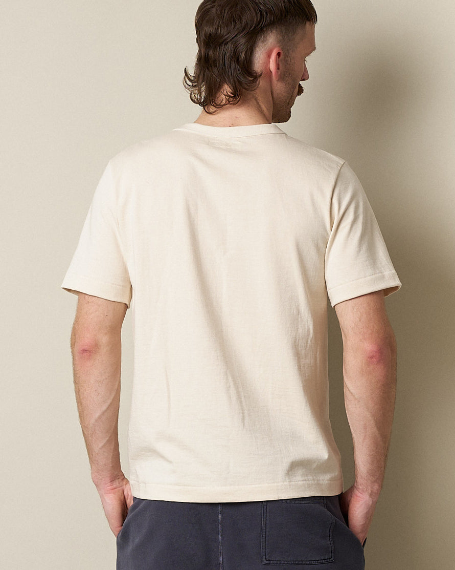 Merz b. Schwanen 214 7.2oz Relaxed Fit Loopwheeled Tee - Nature | Merz b. Schwanen T Shirts | Jeanstore