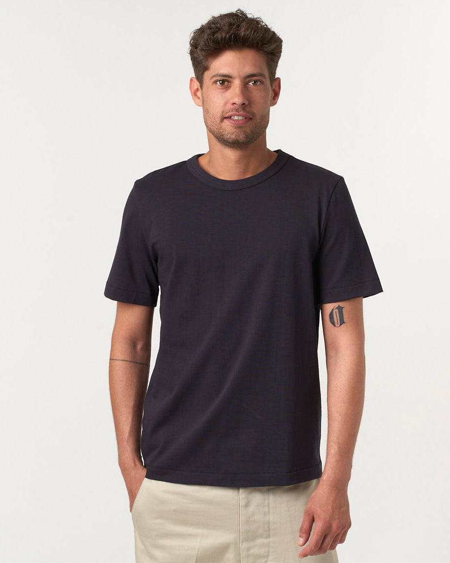 Merz b. Schwanen 214 7.2oz Relaxed Fit Loopwheeled Tee - Charcoal | Merz b. Schwanen T Shirts | JEANSTORE