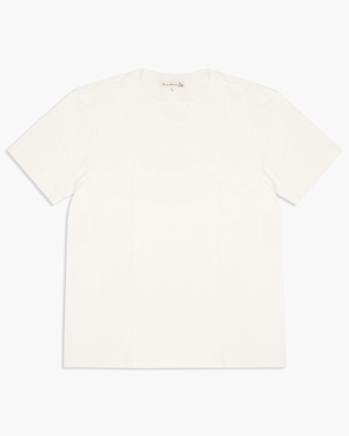 Merz b. Schwanen 215 7.2oz Classic Fit Loopwheeled Tee - White | Merz b. Schwanen T Shirts | JEANSTORE